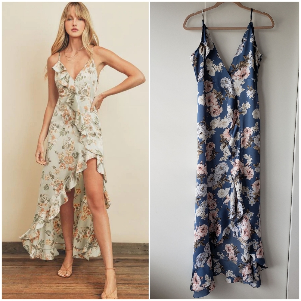 Kennedy Floral Maxi Ruffled Dress size S